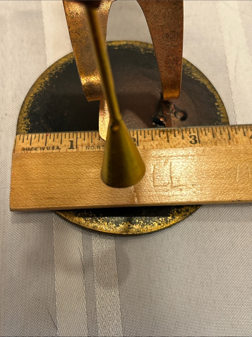 Tabletop Kokopelli Musician Sculpture in Copper and Gold (LC) - Picture 8 of 9
